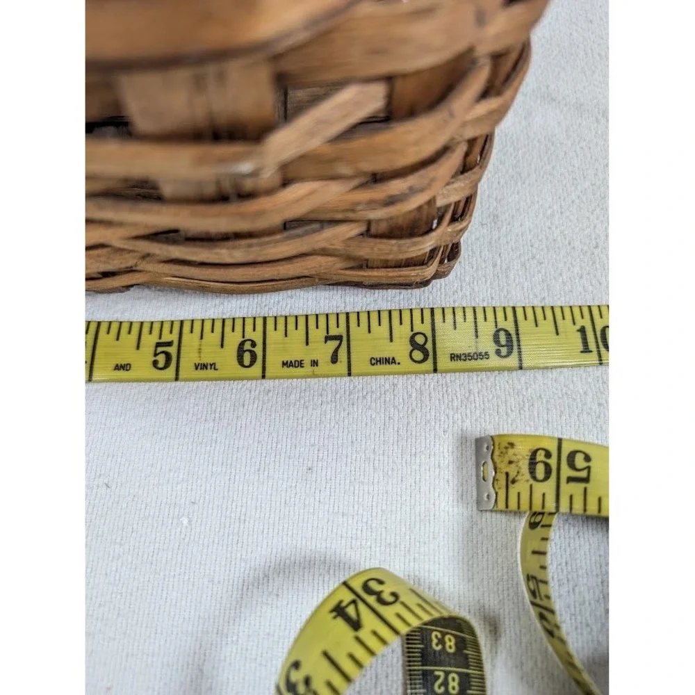 Antique Splint Oak Wood Basket 15.5
